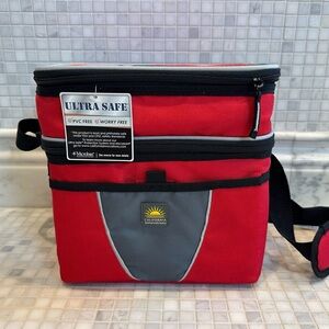 NWT California Innovations Two Level Red and Gray Cooler with